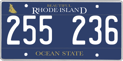 RI license plate 255236