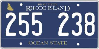 RI license plate 255238