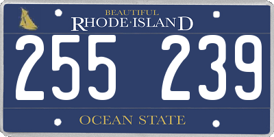 RI license plate 255239
