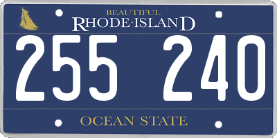 RI license plate 255240