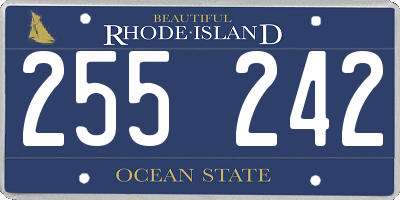 RI license plate 255242