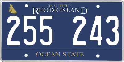 RI license plate 255243