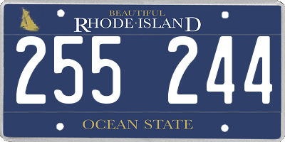 RI license plate 255244