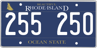 RI license plate 255250