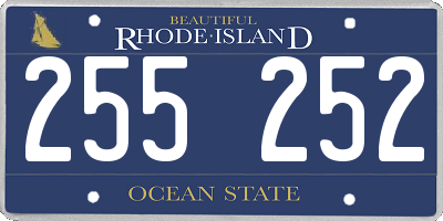 RI license plate 255252