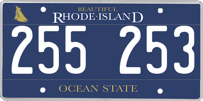 RI license plate 255253
