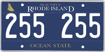 RI license plate 255255