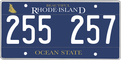 RI license plate 255257