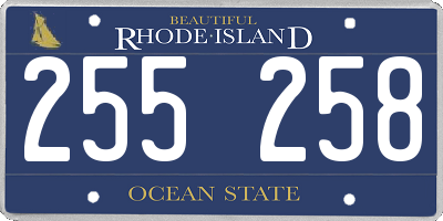 RI license plate 255258
