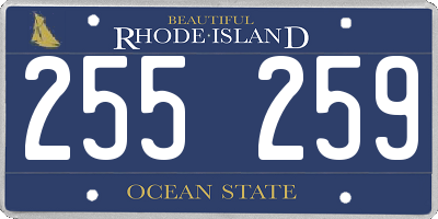 RI license plate 255259