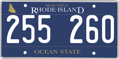 RI license plate 255260