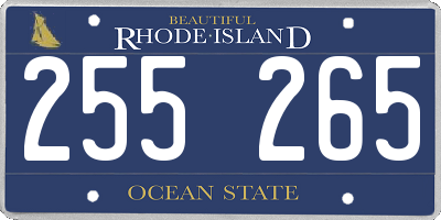 RI license plate 255265