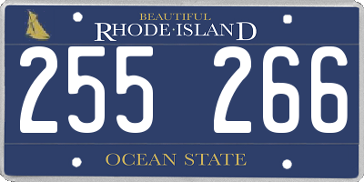 RI license plate 255266