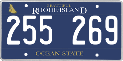 RI license plate 255269