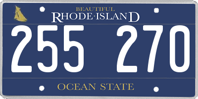 RI license plate 255270