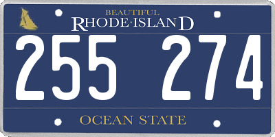 RI license plate 255274