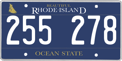 RI license plate 255278