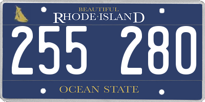 RI license plate 255280