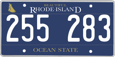 RI license plate 255283