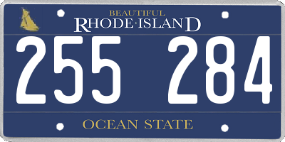 RI license plate 255284