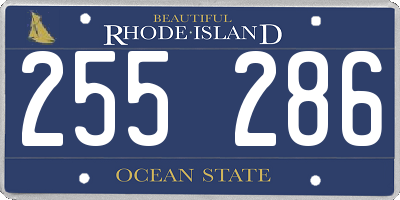 RI license plate 255286