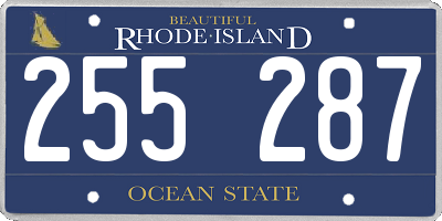 RI license plate 255287