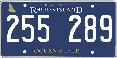 RI license plate 255289