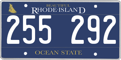 RI license plate 255292
