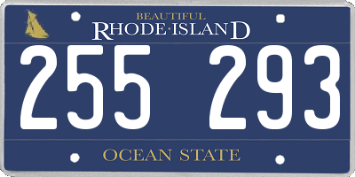RI license plate 255293