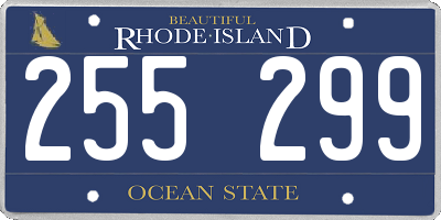 RI license plate 255299