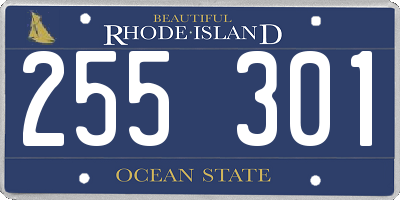 RI license plate 255301