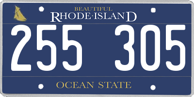 RI license plate 255305