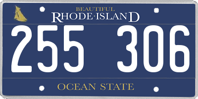 RI license plate 255306