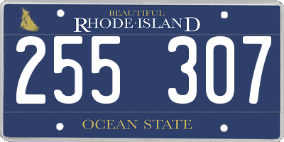 RI license plate 255307