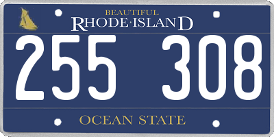 RI license plate 255308