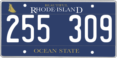 RI license plate 255309