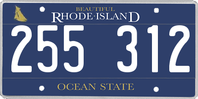 RI license plate 255312