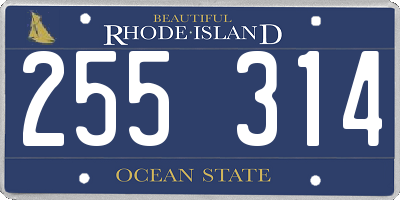 RI license plate 255314