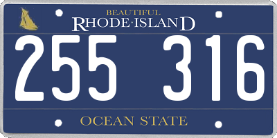 RI license plate 255316