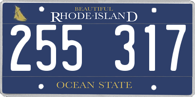 RI license plate 255317