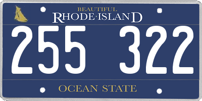 RI license plate 255322
