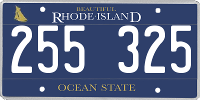 RI license plate 255325