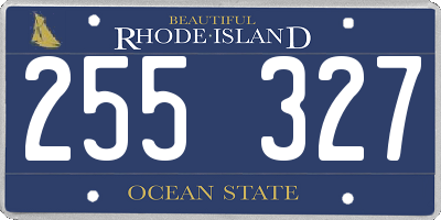 RI license plate 255327