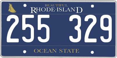 RI license plate 255329
