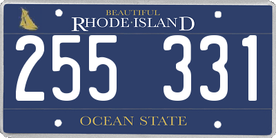 RI license plate 255331