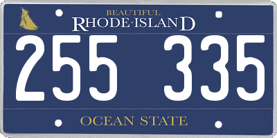 RI license plate 255335