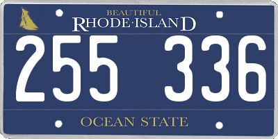 RI license plate 255336