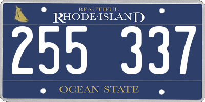 RI license plate 255337