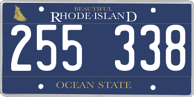 RI license plate 255338