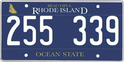 RI license plate 255339